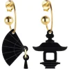 Orecchini Hoop Ventaglio Plexi Nero