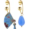 Orecchini Hoop Ventaglio Azzurro