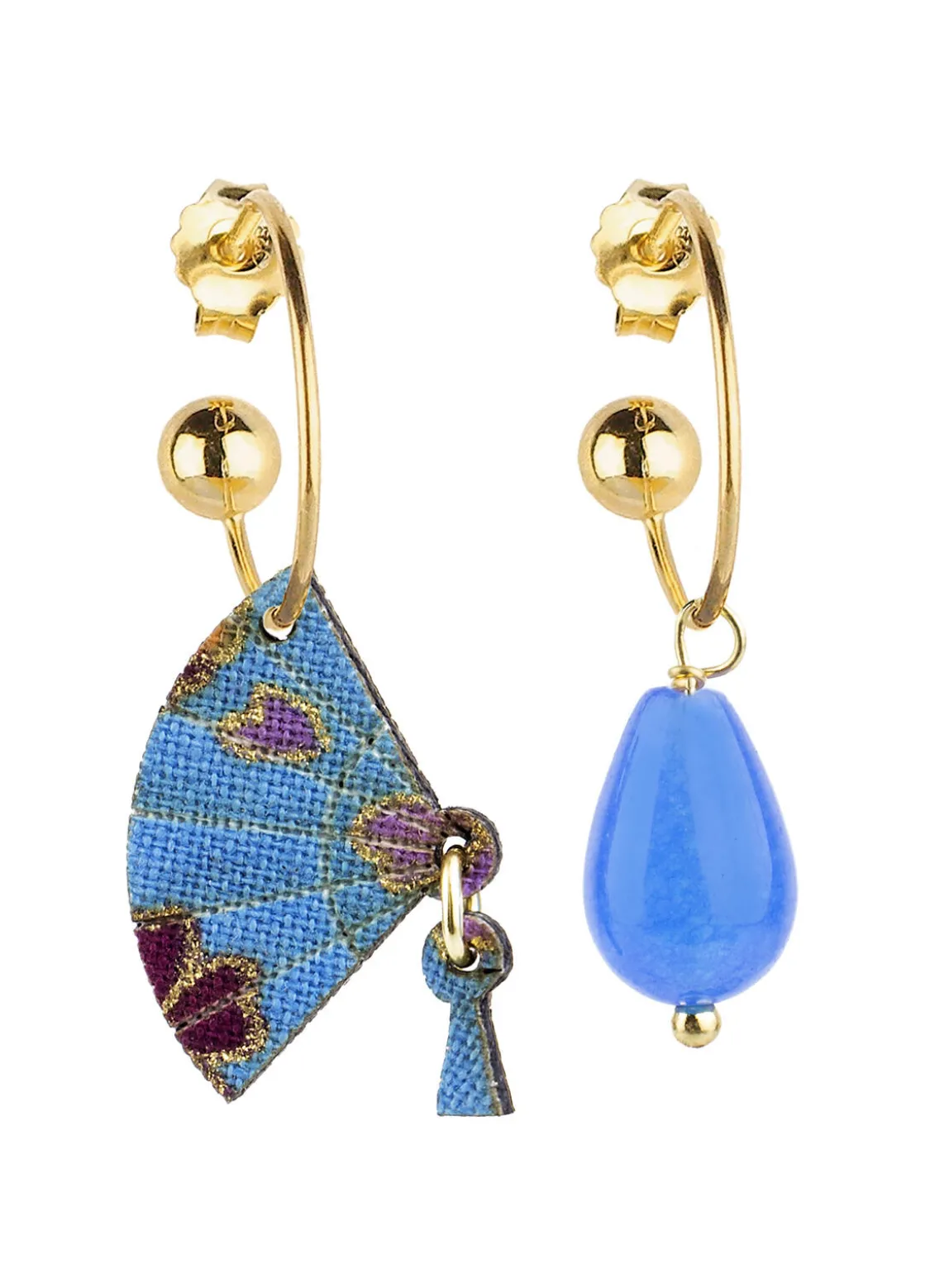 Orecchini Hoop Ventaglio Azzurro
