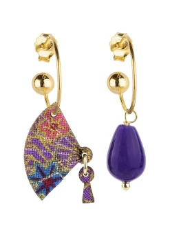 Orecchini Hoop Ventaglio Viola