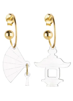 Orecchini Hoop Ventaglio Plexi Trasparente