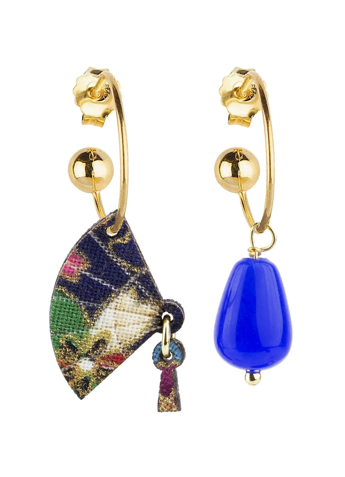 Orecchini Hoop Ventaglio Blu