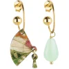Orecchini Hoop Ventaglio Verde Giada