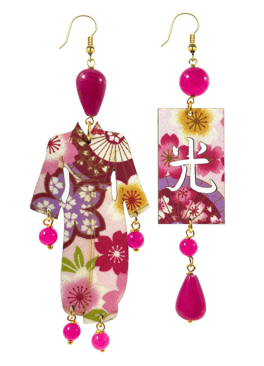 Orecchini Kimono Grande Fucsia