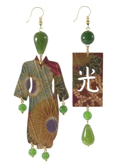 Orecchini Kimono Grande Verde Oliva