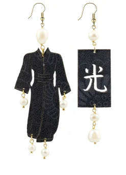 Orecchini Kimono Inciso Grande Perla