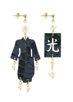 Orecchini Kimono Inciso Piccolo Perla