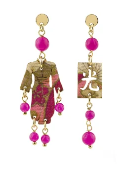 Orecchini Kimono Mini Fucsia
