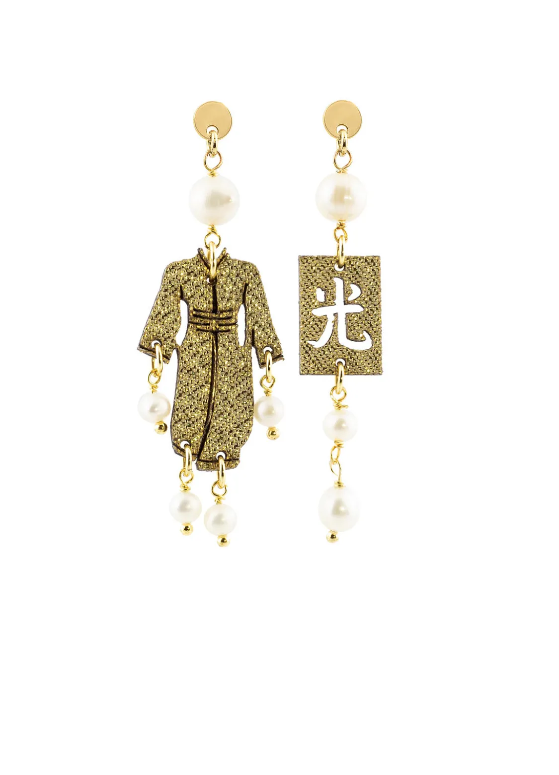 Orecchini Kimono Mini Oro Perla