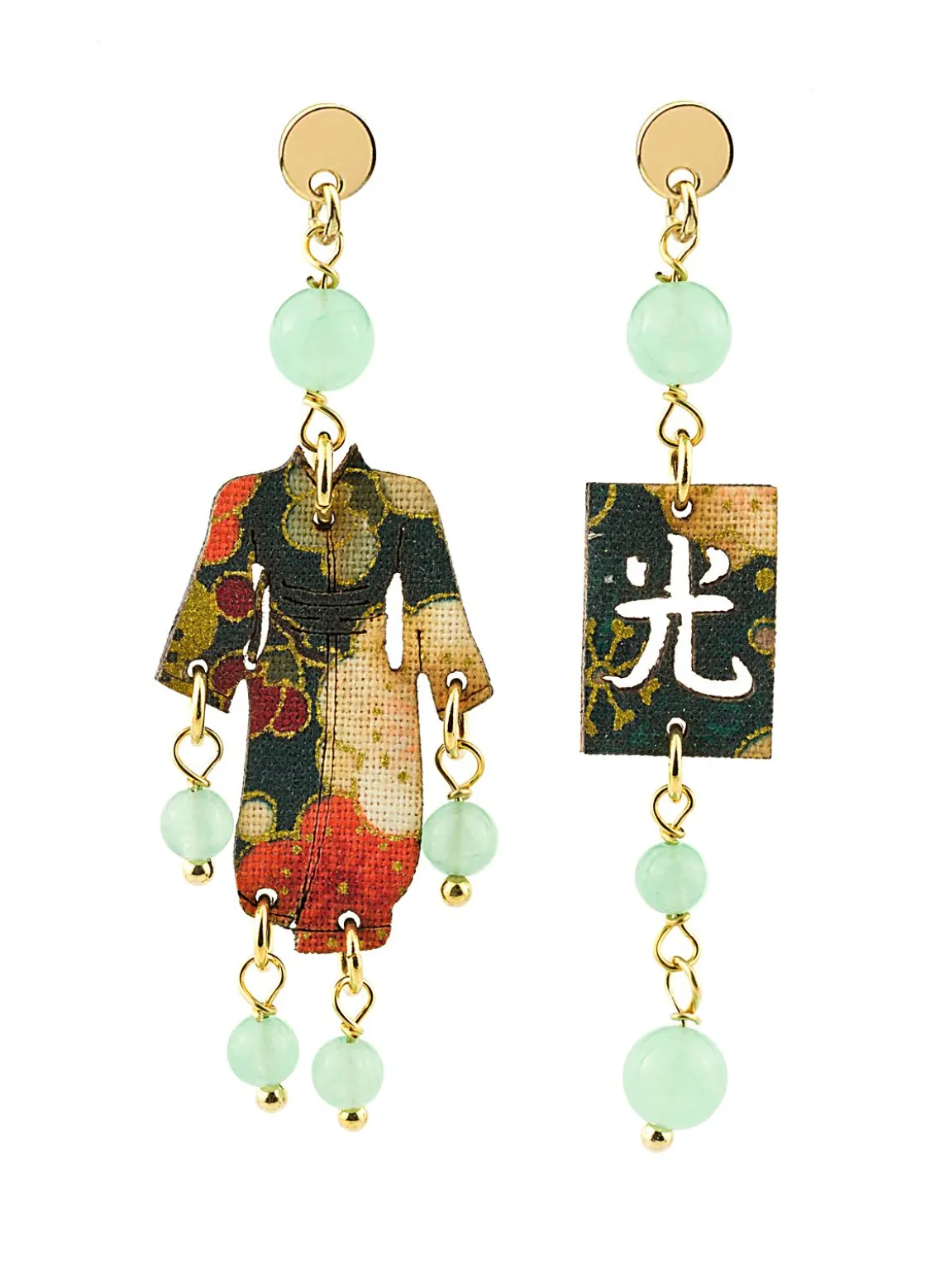 Orecchini Kimono Mini Verde Giada