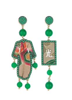 Orecchini Kimono Must Tessuto Verde