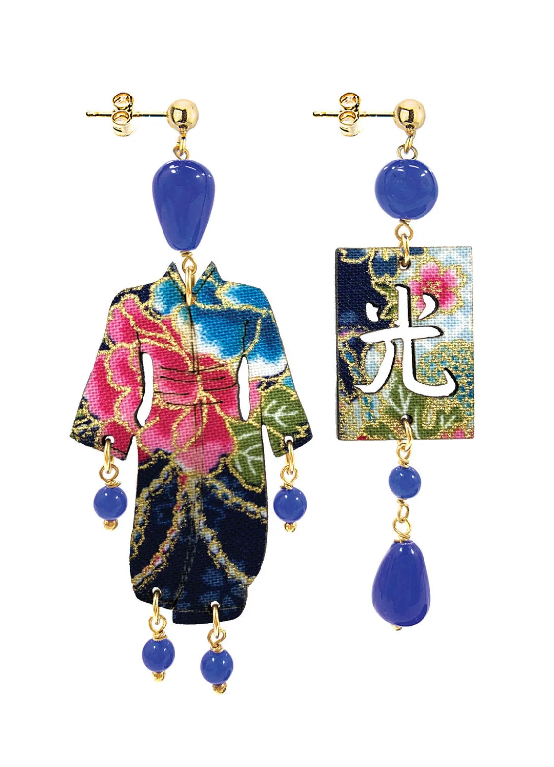 Orecchini Kimono Piccolo Blu