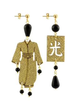 Orecchini Kimono Piccolo Oro Nero