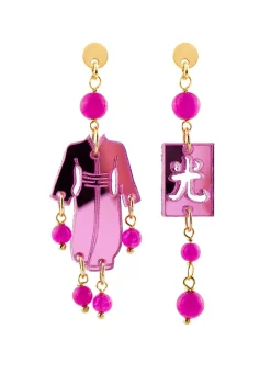 Orecchini Kimono Plexi Mini Fucsia