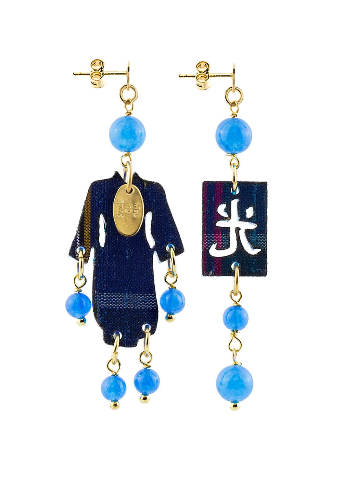 Orecchini Kimono Plexi Mini Azzurro