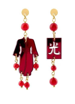 Orecchini Kimono Plexi Mini Rubino