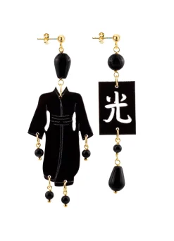 Orecchini Kimono Plexi Mini Nero