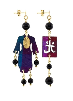 Orecchini Kimono Plexi Mini Nero