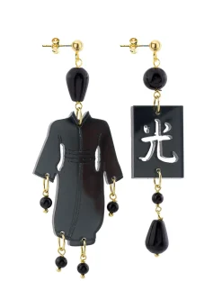 Orecchini Kimono Plexi Piccolo Nero