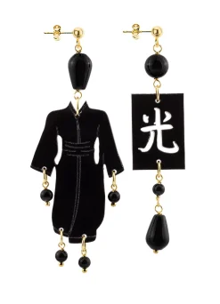 Orecchini Kimono Plexi Piccolo Nero