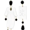 Orecchini Kimono Plexi Trasparente Grande Nero