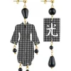 Orecchini Kimono Riga Piccolo Nero