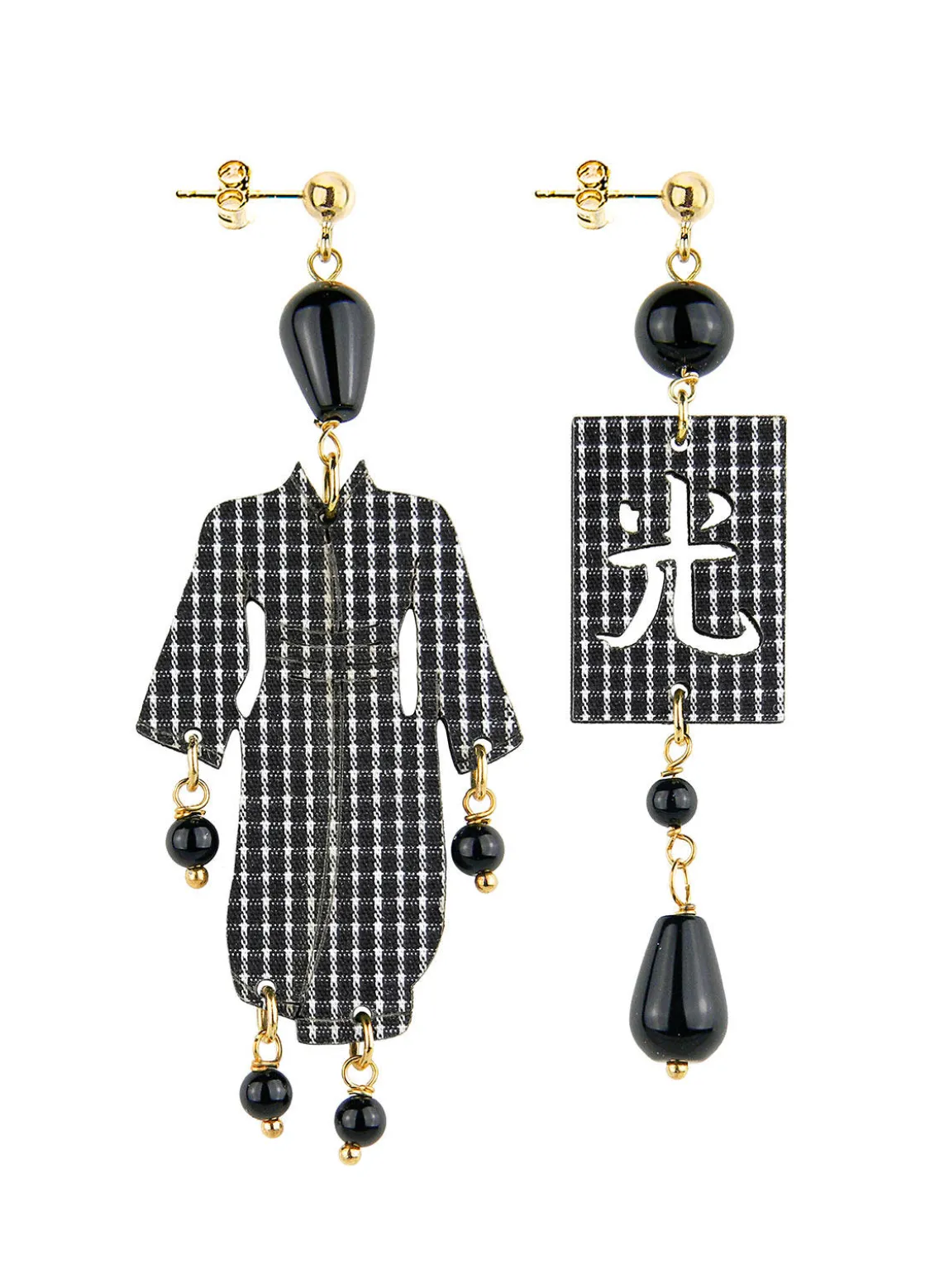 Orecchini Kimono Riga Piccolo Nero