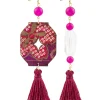 Orecchini Lanterna E Pietre Nappa Fucsia