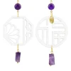 Orecchini Lu Plexi Trasparente Pietra Viola