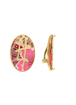Orecchini Mamma Clips Ovale Rosa