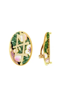 Orecchini Mamma Clips Ovale Verde