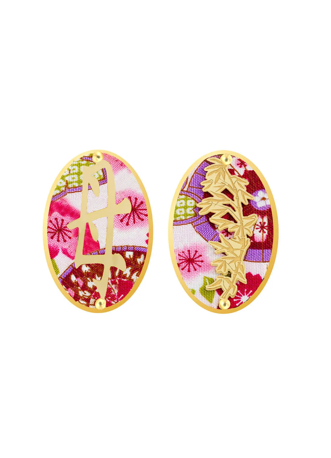 Orecchini Mamma Clips Ovale Fucsia
