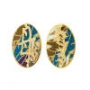 Orecchini Mamma Clips Ovale Azzurro