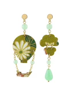 Orecchini Mongolfiera Mini Verde Giada