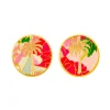 Orecchini Palma Clips Tondo Fucsia