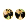 Orecchini Palma Clips Tondo Nero