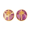 Orecchini Palma Clips Tondo Lilla