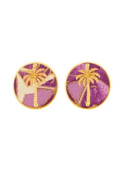 Orecchini Palma Clips Tondo Lilla