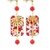 Orecchini Palma Fiori Mini Rubino