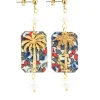 Orecchini Palma Fiori Mini Perla Chiaro