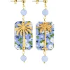 Orecchini Palma Fiori Mini Celeste