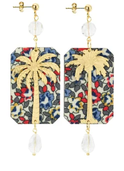Orecchini Palma Fiori Trasparente