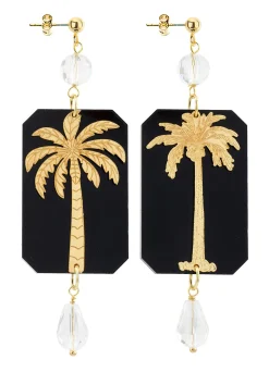 Orecchini Palma Plexiglass Nero Perla
