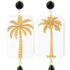 Orecchini Palma Plexiglass Trasparente Nero