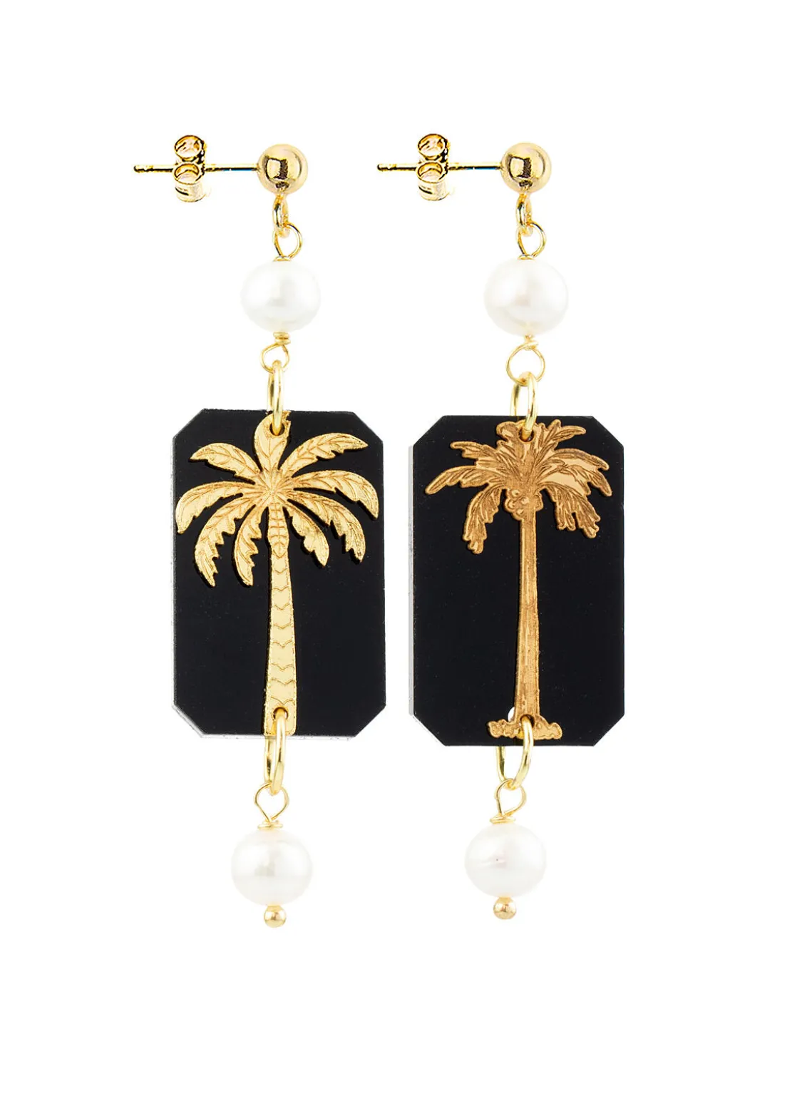 Orecchini Palma Plexiglass Mini Nero Perla