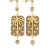 Orecchini Palma Pois Mini Marrone