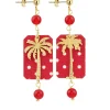 Orecchini Palma Pois Mini Rubino