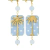 Orecchini Palma Pois Mini Celeste