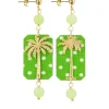 Orecchini Palma Pois Mini Verde Prato