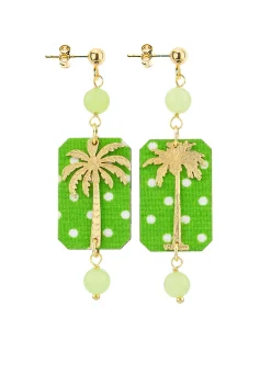 Orecchini Palma Pois Mini Verde Prato